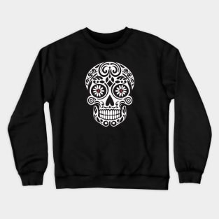 Mexican Skull with Flower Red Eyes Crewneck Sweatshirt